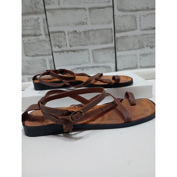 Notch Above Leather Strappy Women's Flats Sandals Brown Sz 7M - Picture 8 of 9